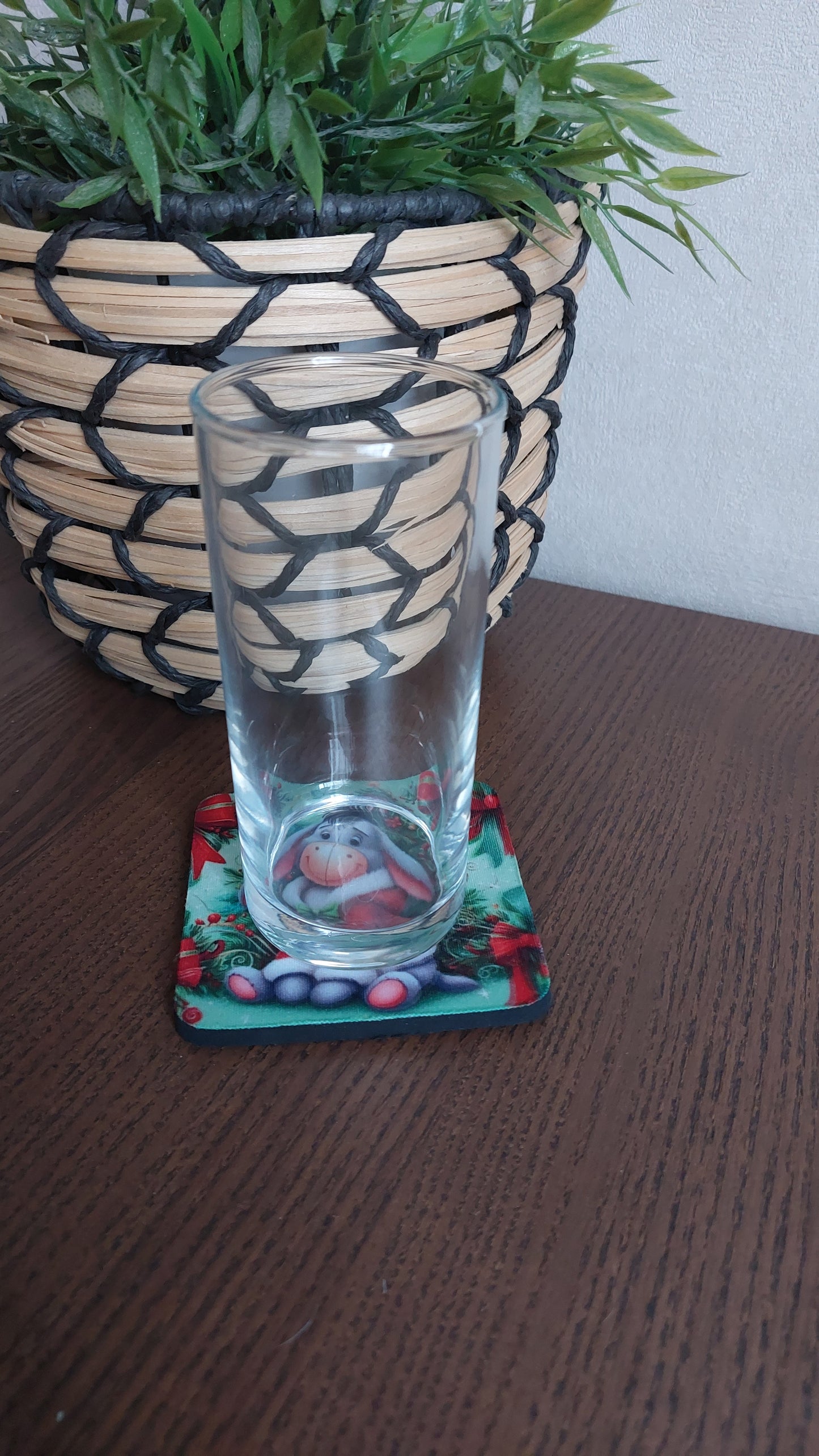 Dessous de verre Noël – Modèle Âne mignon – Accessoire de table décoratif