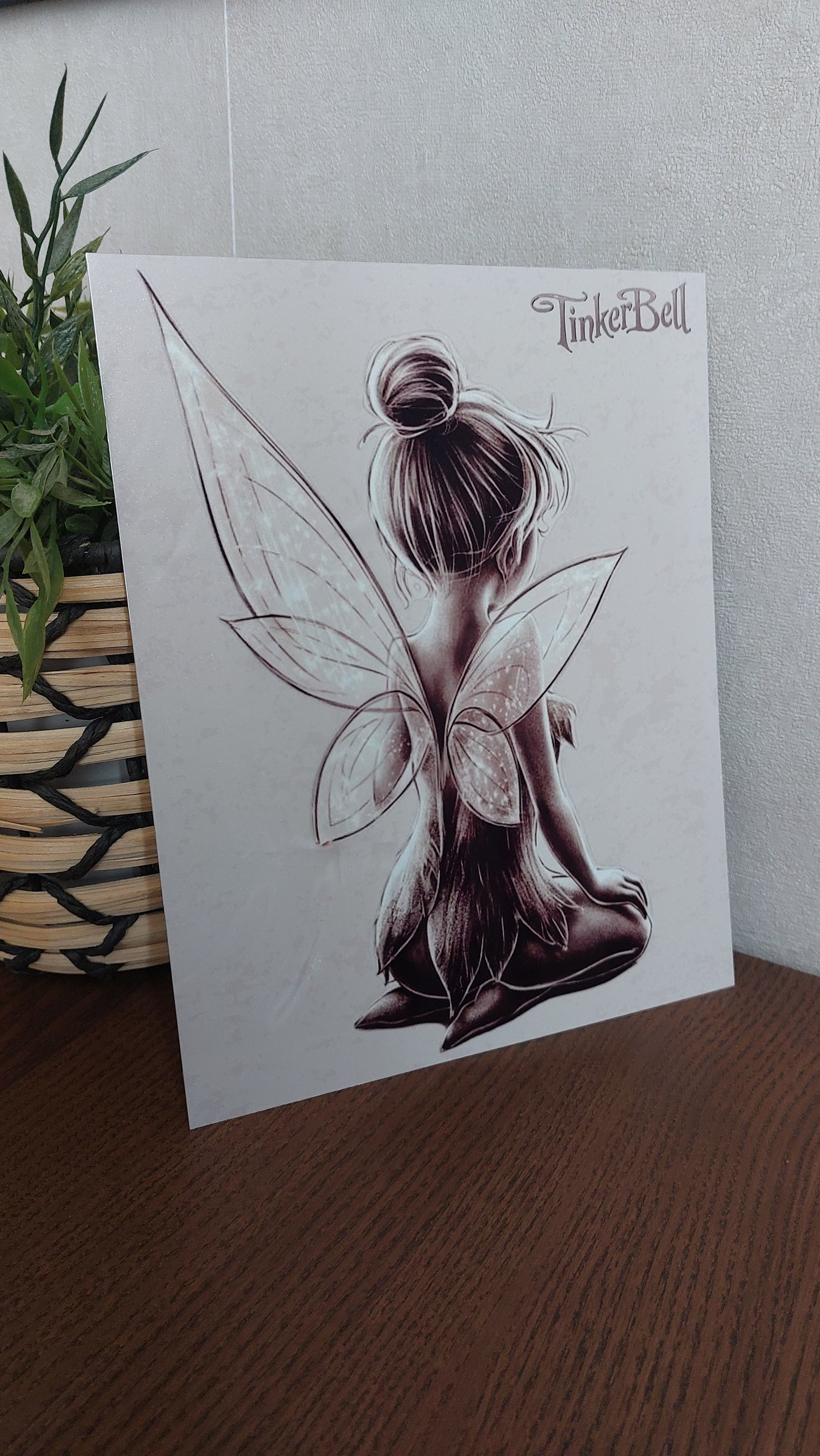 Plaque décorative en métal – Fée rêveuse dessin artistique