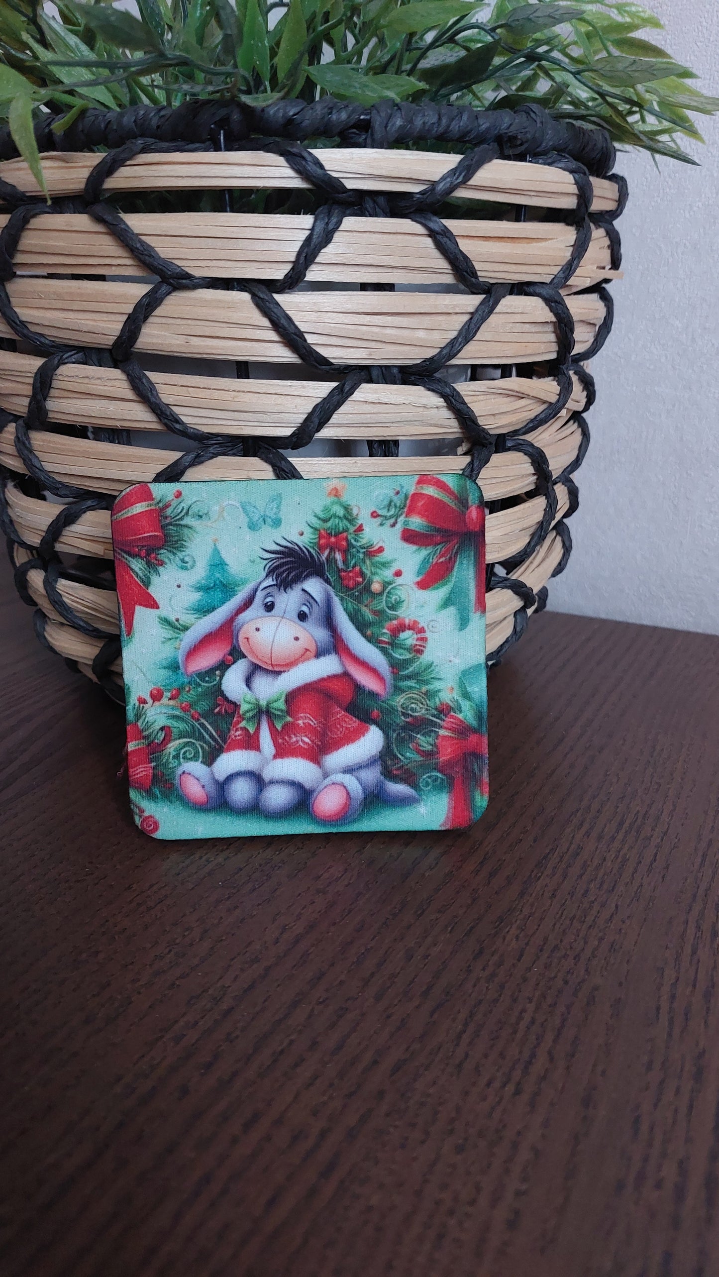 Dessous de verre Noël – Modèle Âne mignon – Accessoire de table décoratif