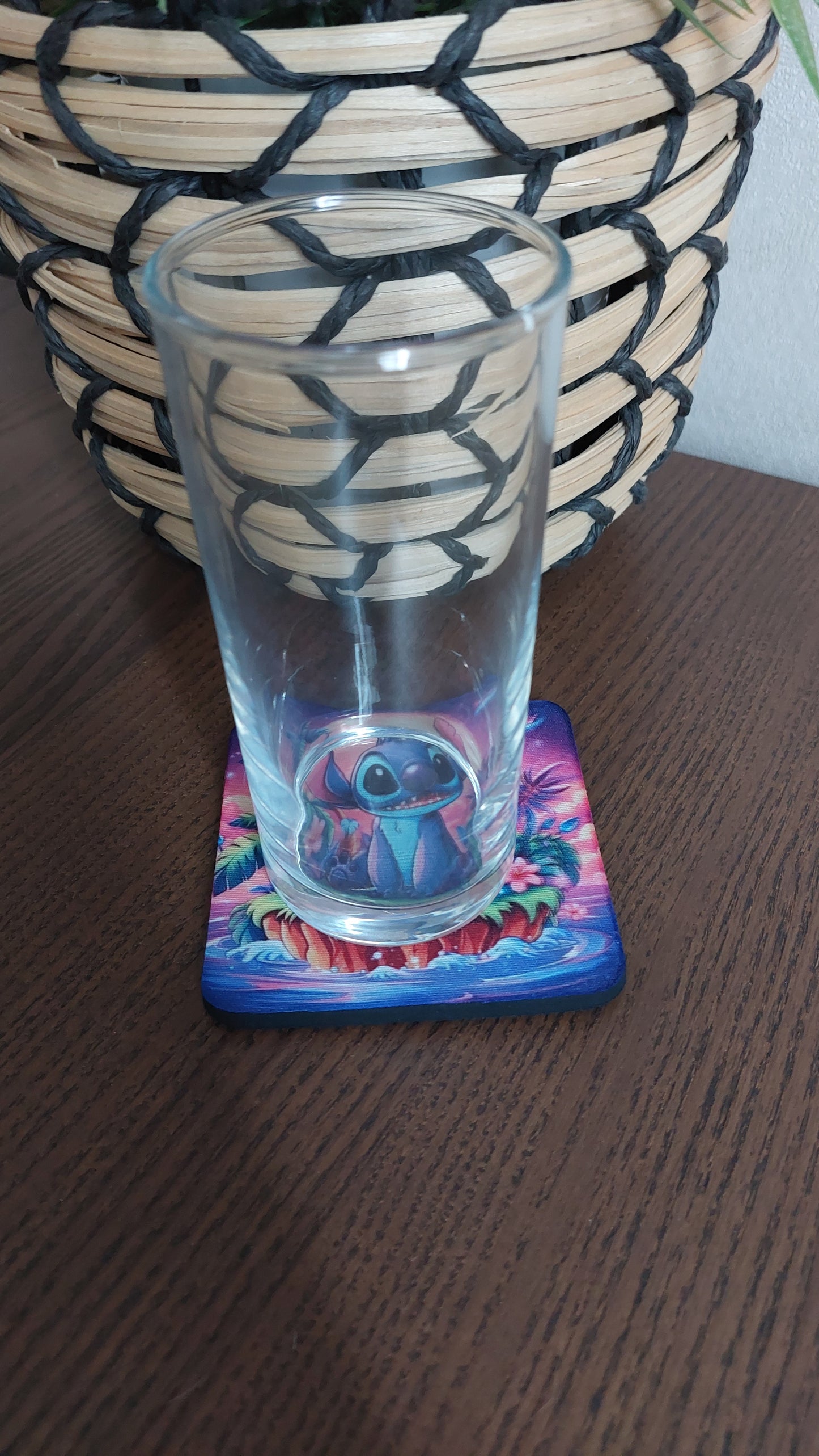 Dessous de verre île tropicale – Modèle bleu mignon – Ambiance océan