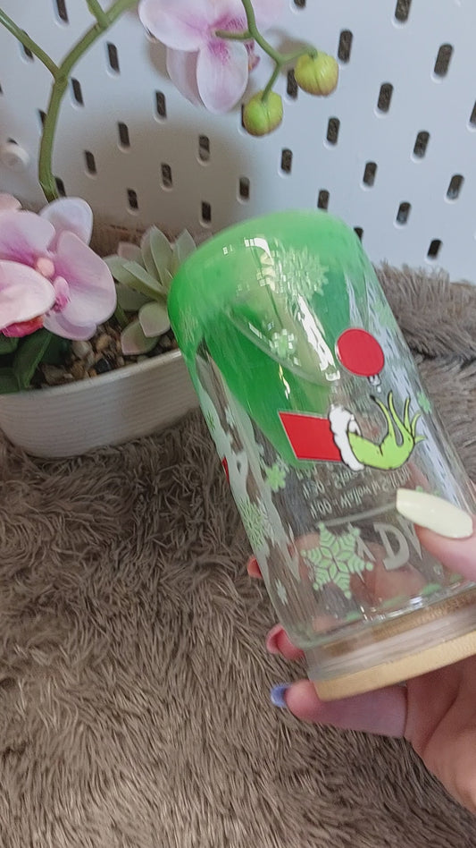 Gobelet double paroi effet lave vert – style Noël fun