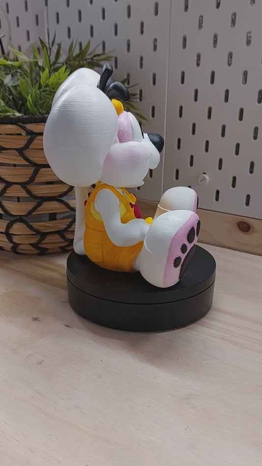 Figurine impression 3D - Souris kawaii - Rétro vintage - Entièrement peint à la main