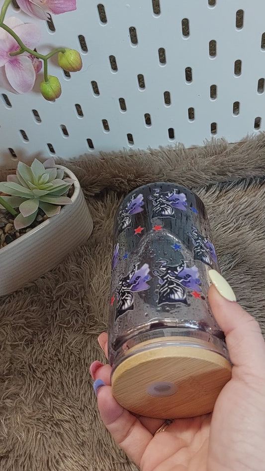 Gobelet double paroi effet lave noir – style héros dark