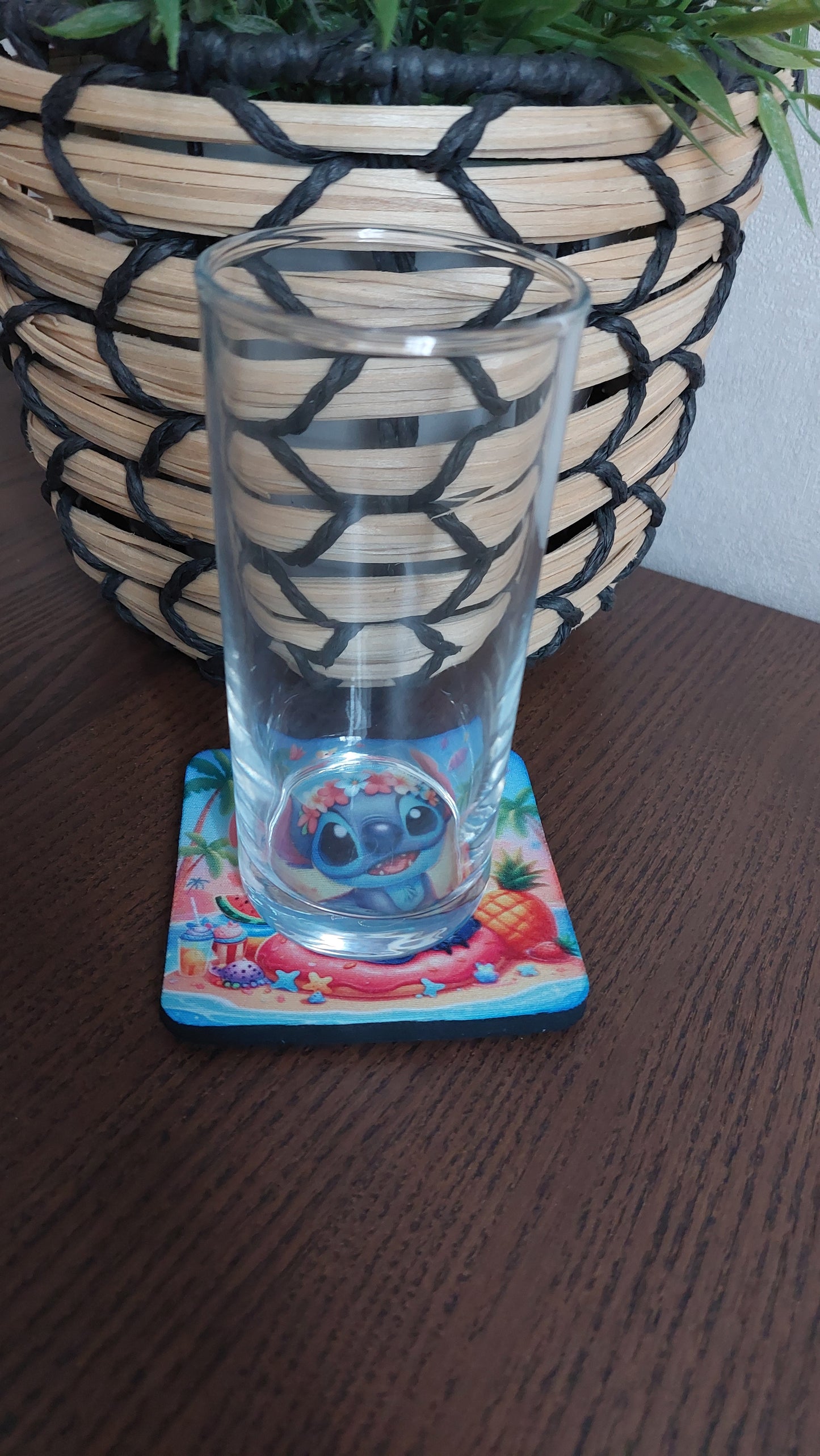Dessous de verre tropical – Modèle bleu mignon – Ambiance été