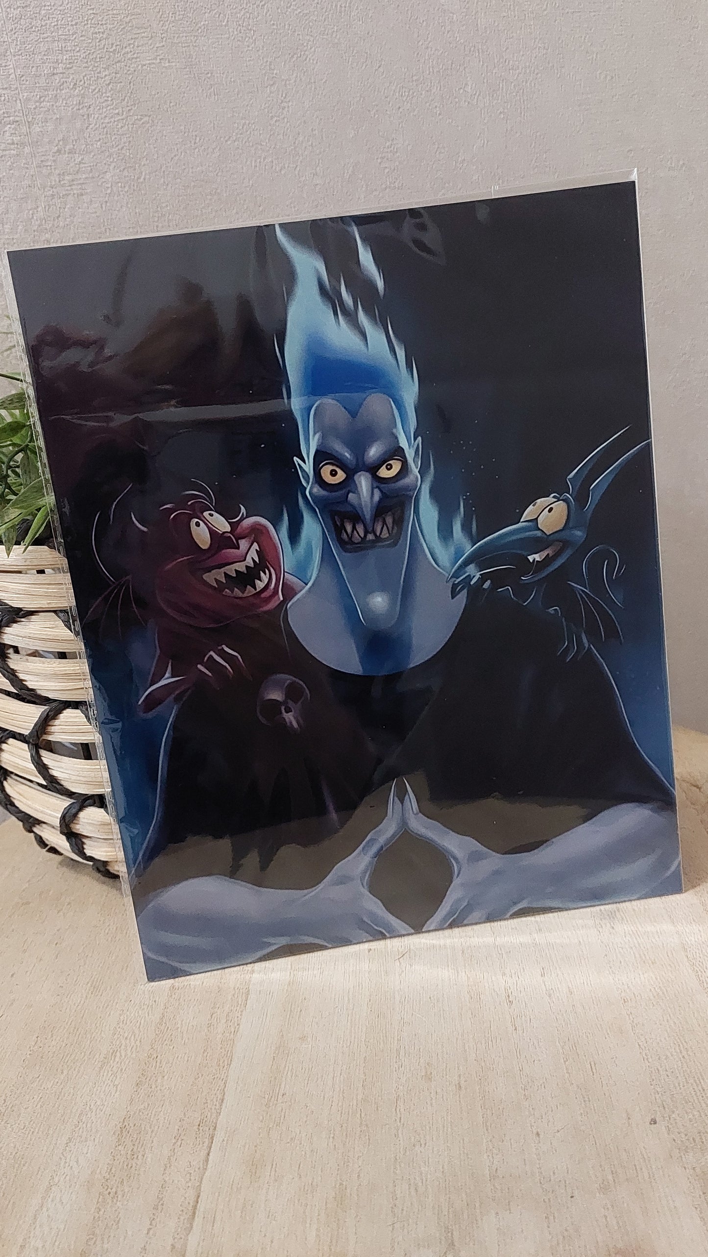 Plaque décorative en métal – Seigneur des Enfers & flamme bleue