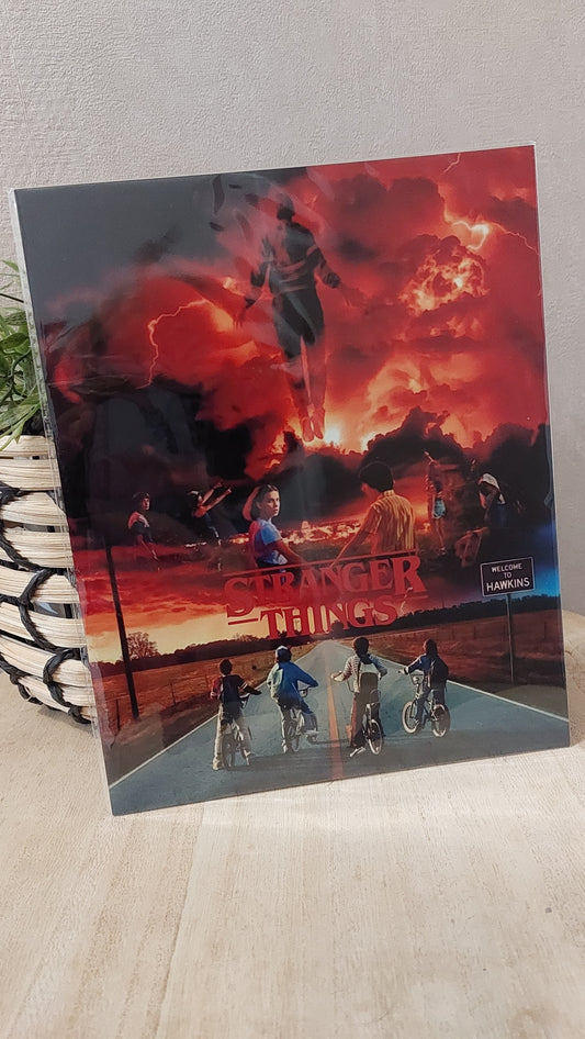 Plaque décorative en métal – Aventure rétro & ciel orageux