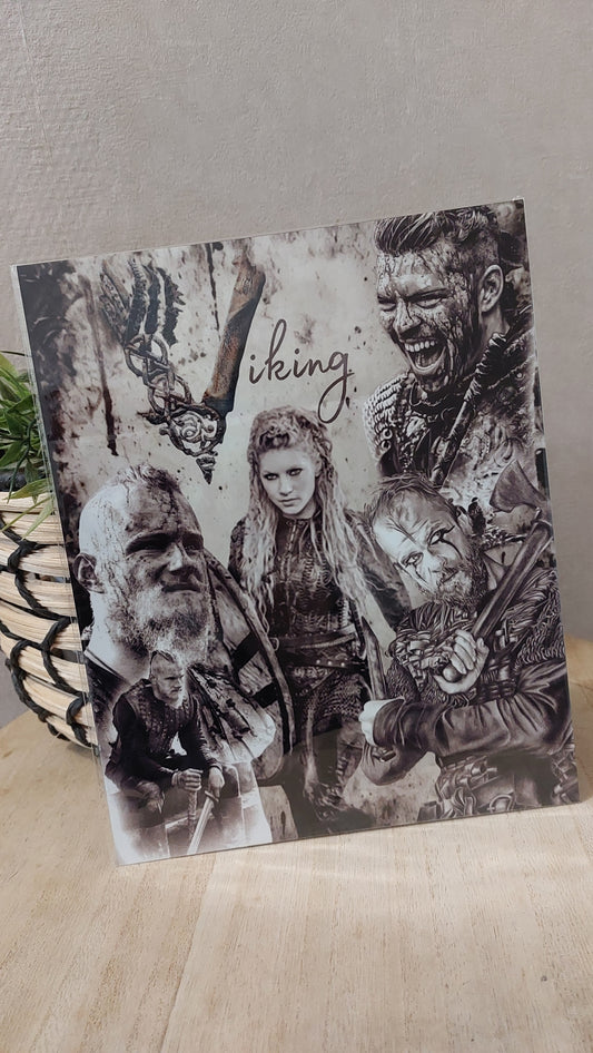 Plaque décorative en métal – Guerriers nordiques & saga héroïque