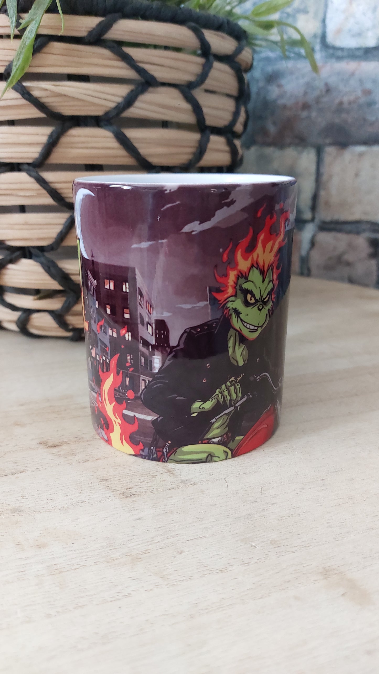 Mug Original – Personnage Vert Version Biker Infernal – Style Dark & Geek