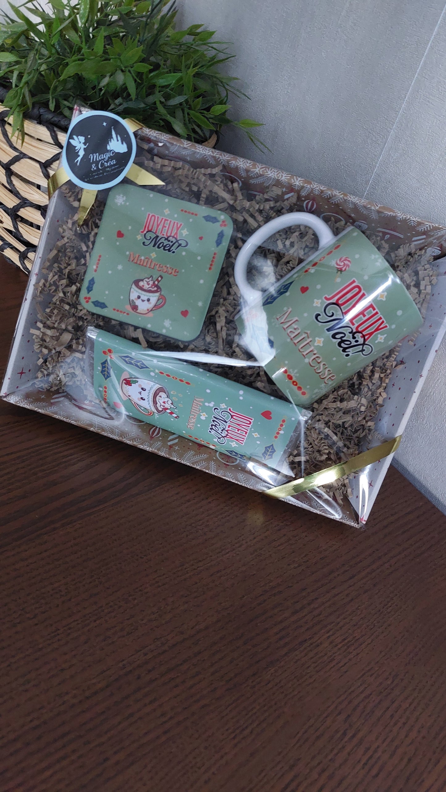 Coffret Cadeau Noël – Maîtresse (personnalisable Maître, ATSEM, Nounou, AVS)