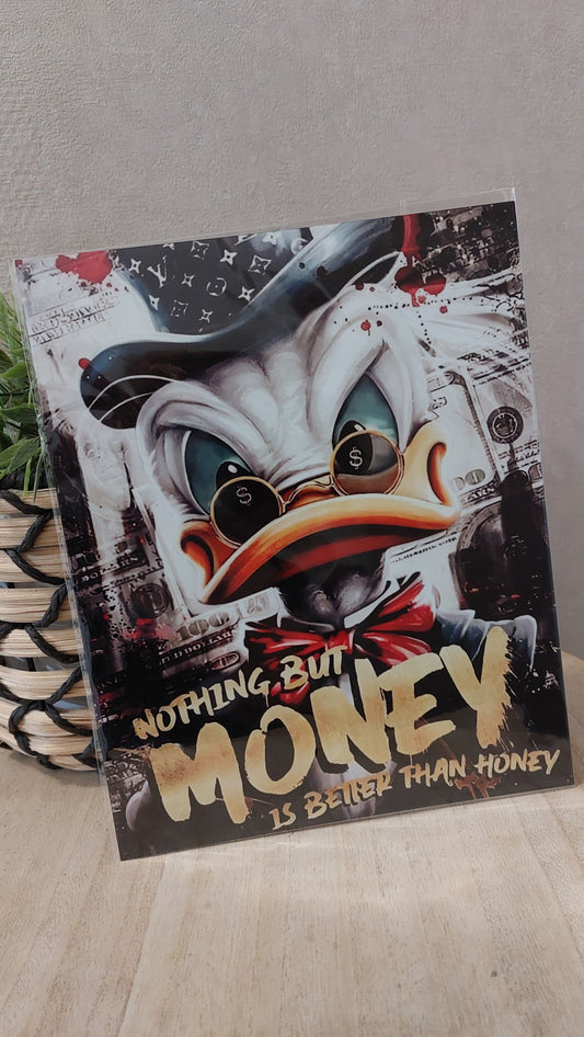 Plaque décorative en métal – Canard dandy & street art