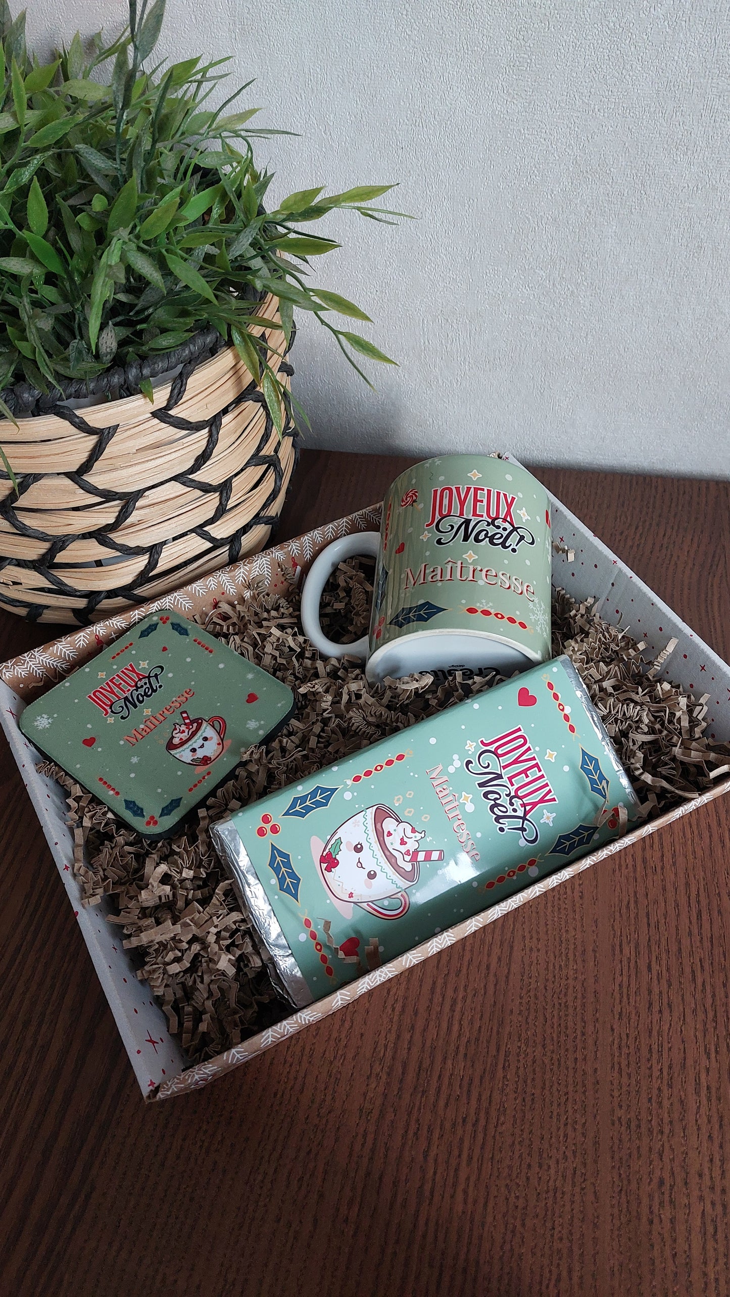 Coffret Cadeau Noël – Maîtresse (personnalisable Maître, ATSEM, Nounou, AVS)