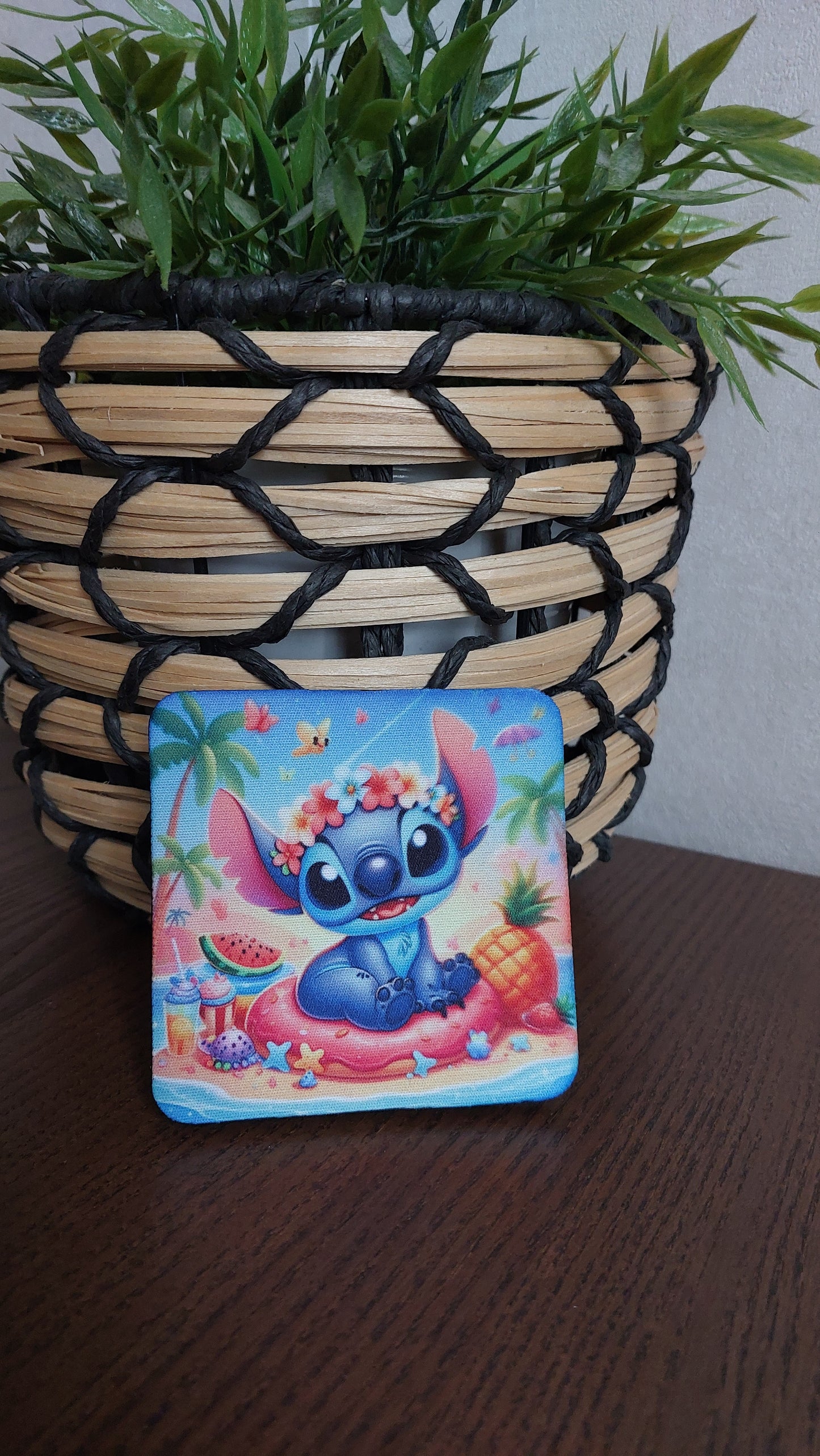 Dessous de verre tropical – Modèle bleu mignon – Ambiance été