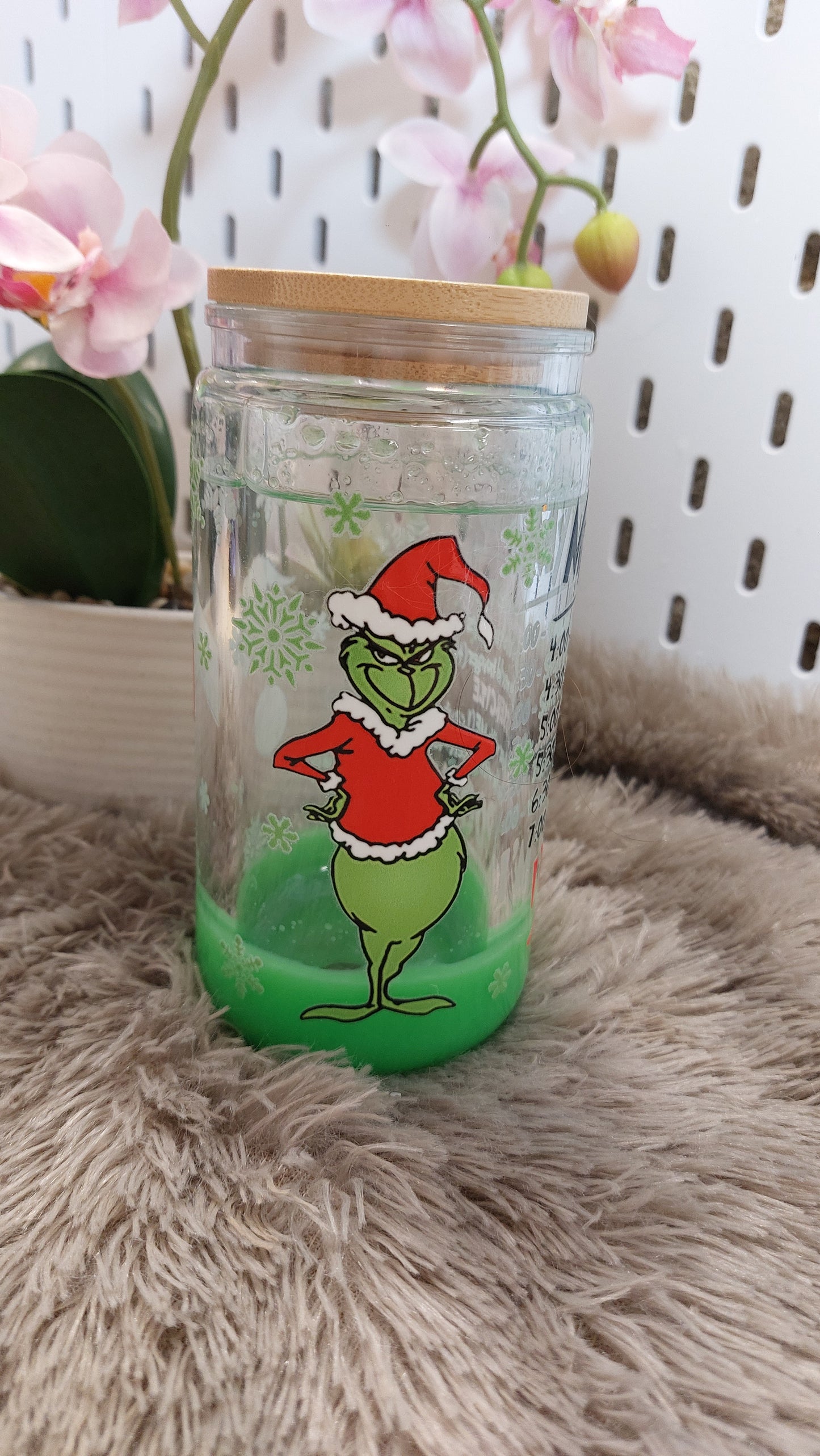 Gobelet double paroi effet lave vert – style Noël fun