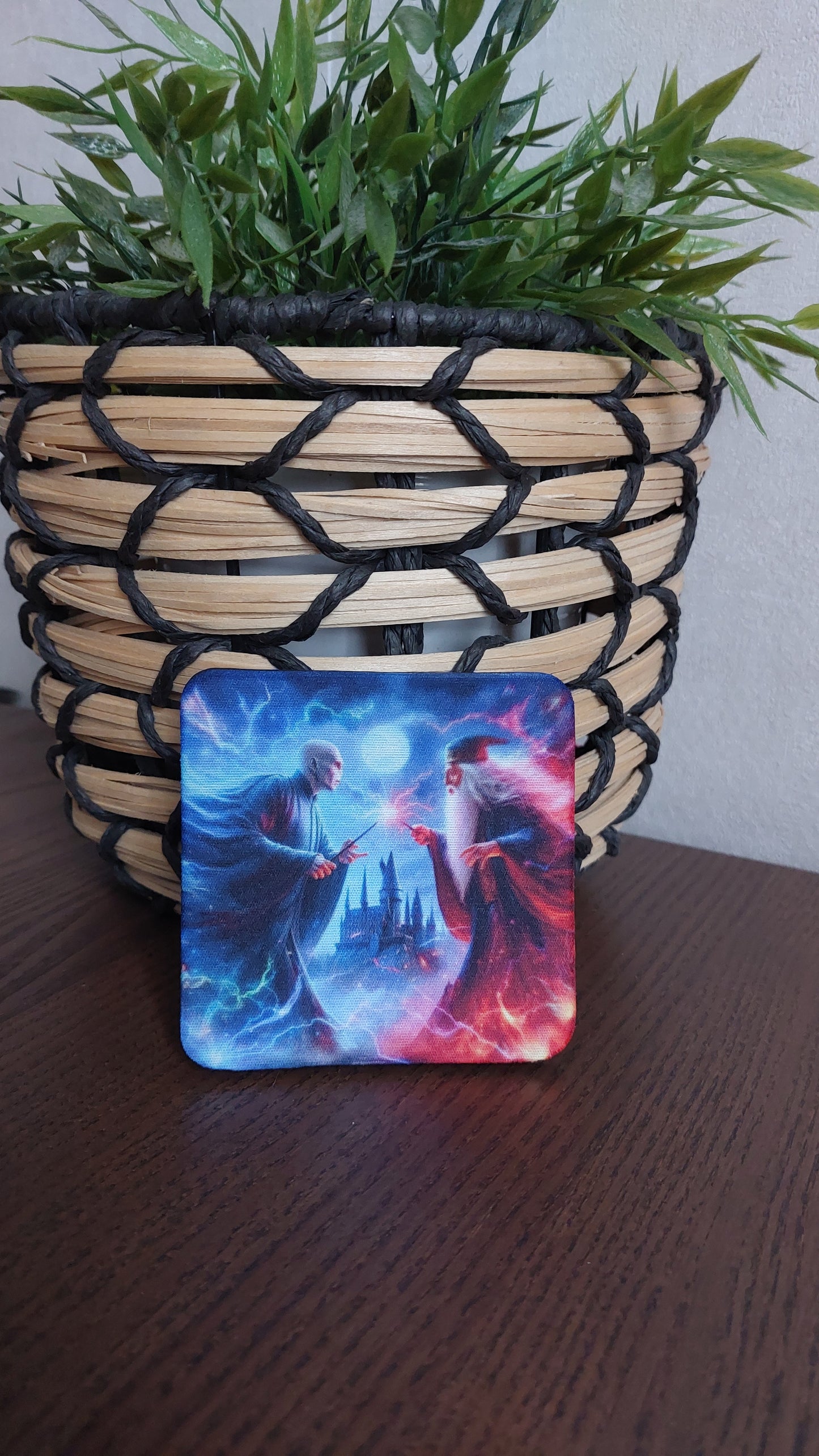 Dessous de verre fantasy – Duel magique – Accessoire de table décoratif