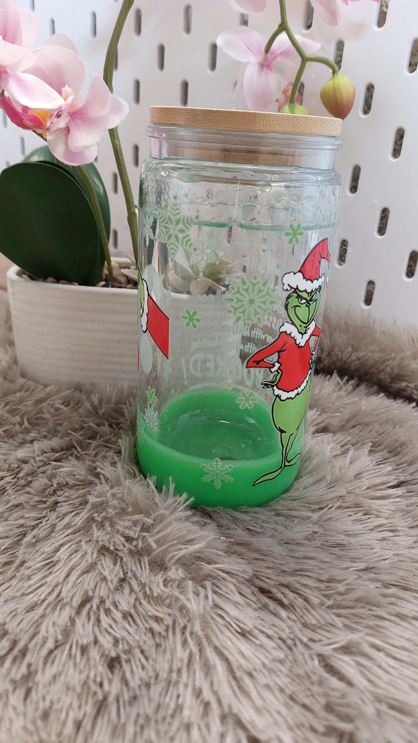 Gobelet double paroi effet lave vert – style Noël fun
