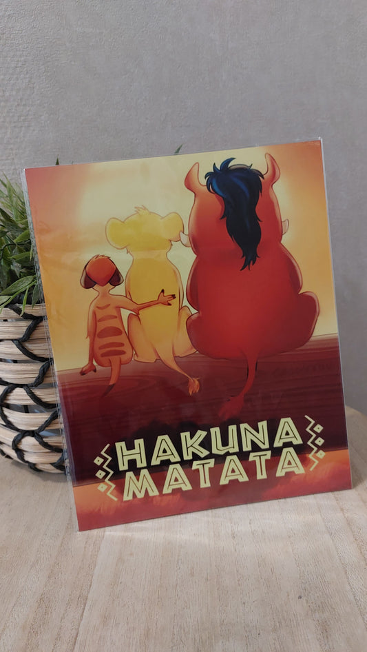 Plaque décorative en métal – Trio de savane & Hakuna Matata